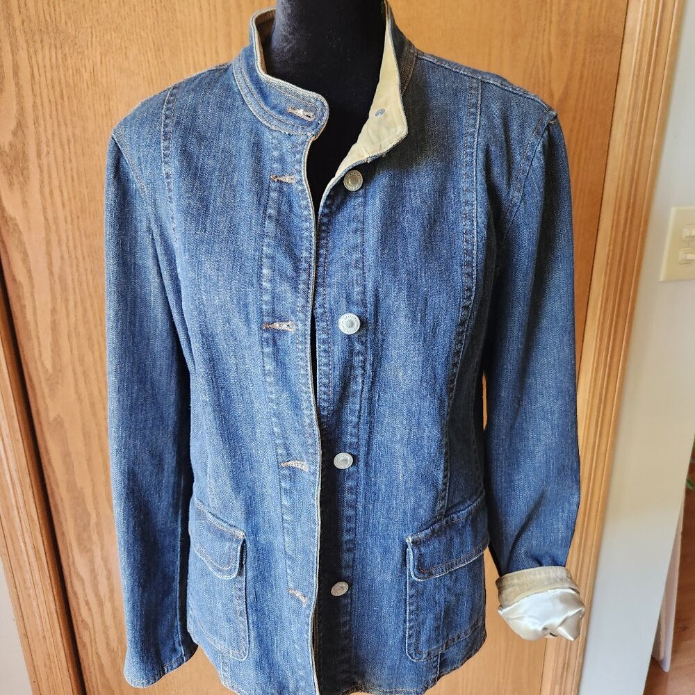 Vintage Liz Claiborne lined fitted denim jacket size L
